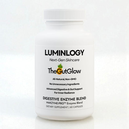 Luminology digestive enzyme blend supplement bottle on a white background.